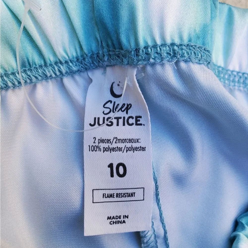 Sleep Justice blue and white tie-dye pajama pants size 10